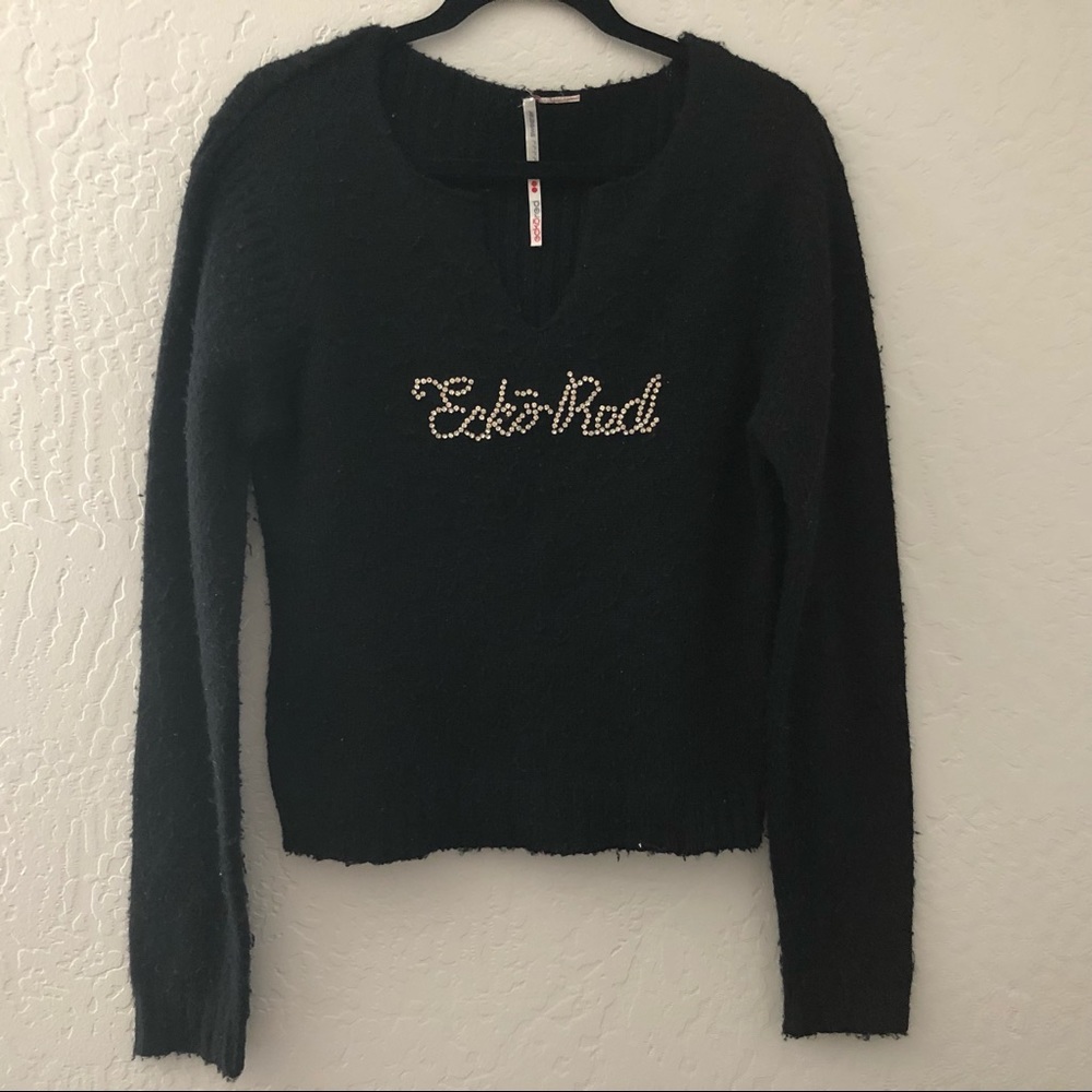 Ecko Red V- Neck Black Sweater